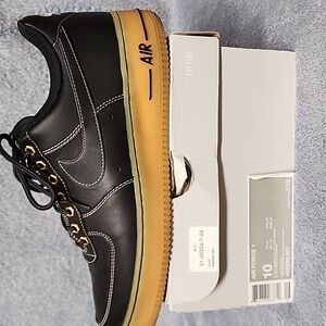 Nike Air Force 1 Black and Brown Men's Sneakers
